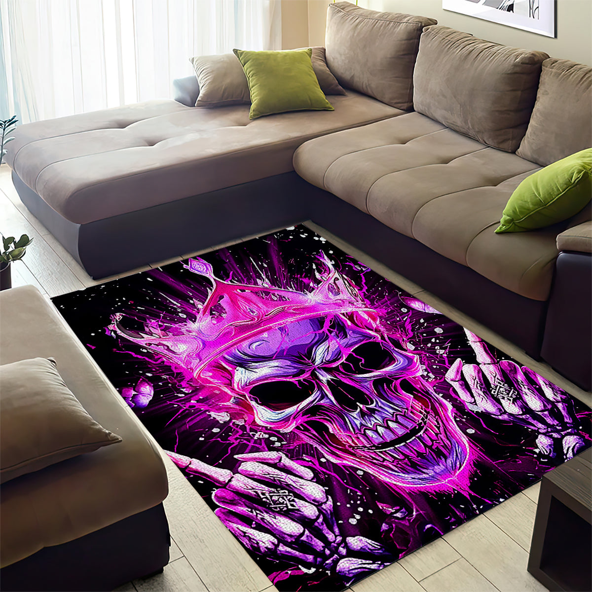 Queen Skull Area Rug Bitch I'm Not A Princess I'm The Fucking Queen - Wonder Print Shop