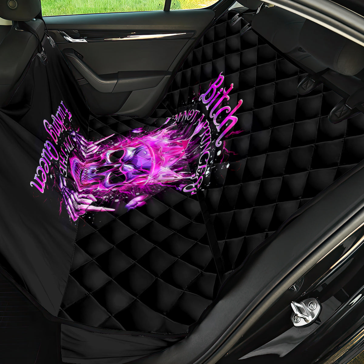 Queen Skull Back Car Seat Cover Bitch I'm Not A Princess I'm The Fucking Queen - Wonder Print Shop