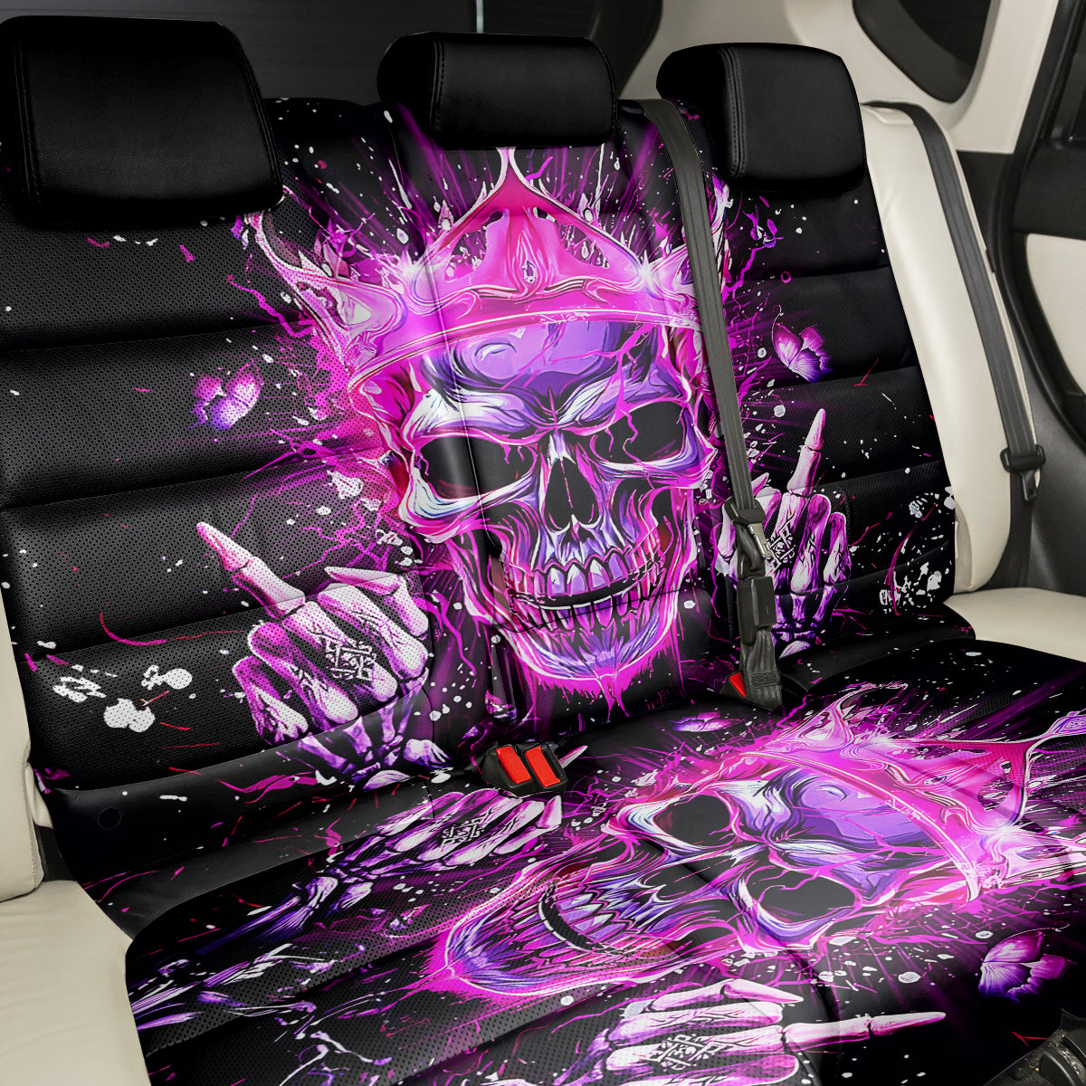 Queen Skull Back Car Seat Cover Bitch I'm Not A Princess I'm The Fucking Queen - Wonder Print Shop