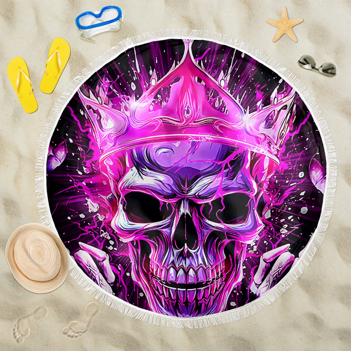 Queen Skull Beach Blanket Bitch I'm Not A Princess I'm The Fucking Queen - Wonder Print Shop