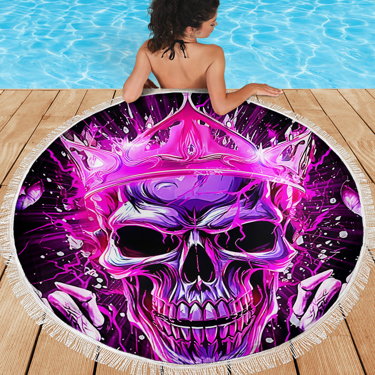 Queen Skull Beach Blanket Bitch I'm Not A Princess I'm The Fucking Queen - Wonder Print Shop