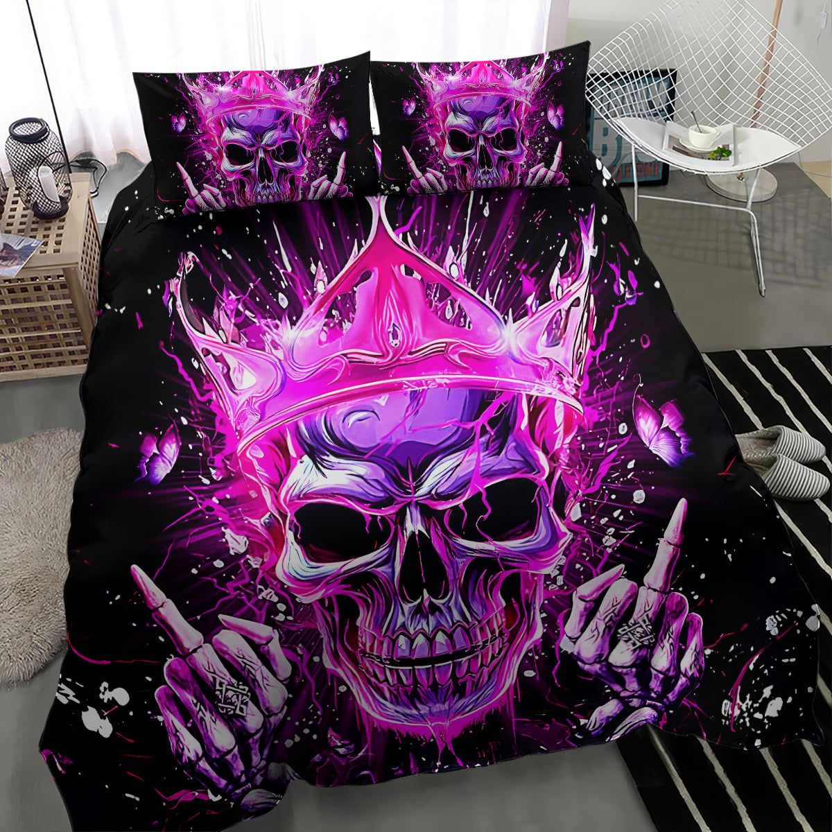 Queen Skull Bedding Set Bitch I'm Not A Princess I'm The Fucking Queen - Wonder Print Shop