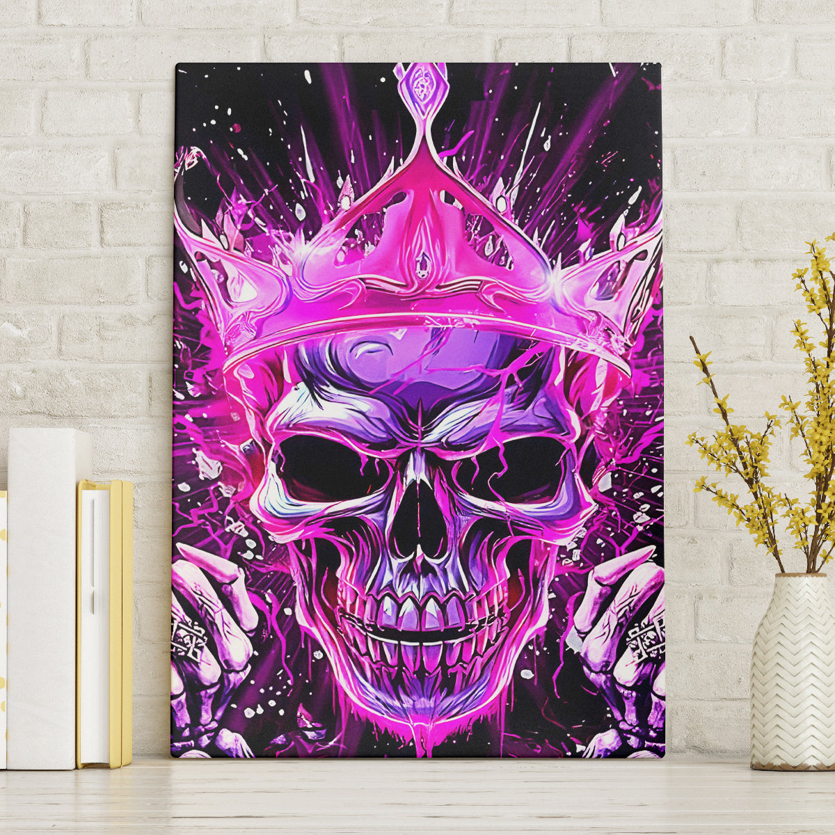 Queen Skull Canvas Wall Art Bitch I'm Not A Princess I'm The Fucking Queen - Wonder Print Shop