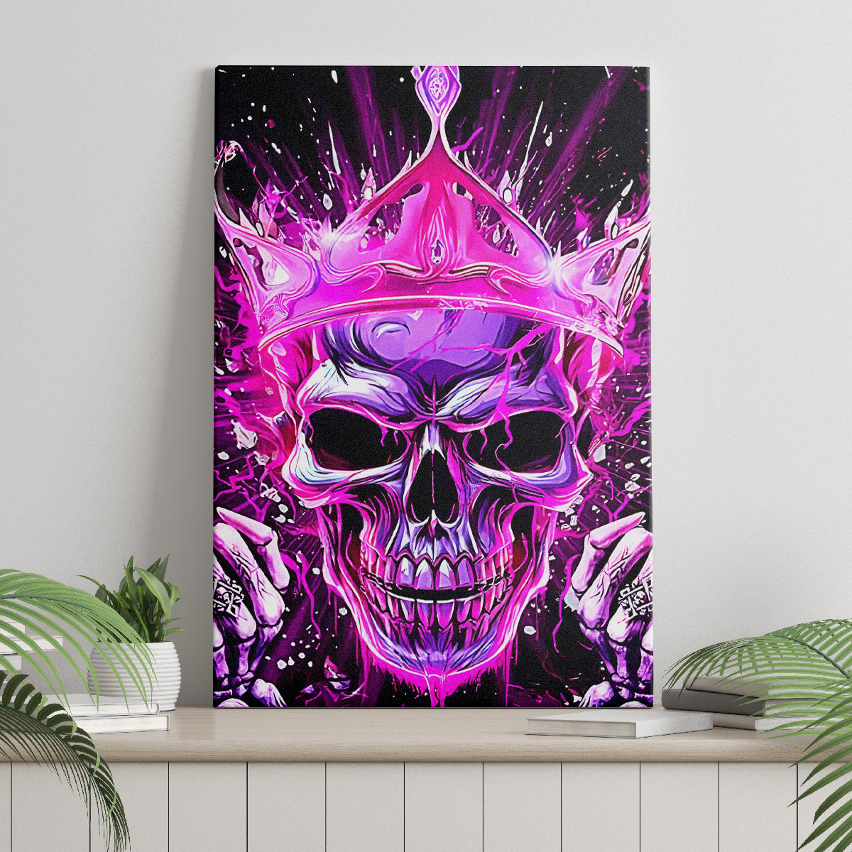 Queen Skull Canvas Wall Art Bitch I'm Not A Princess I'm The Fucking Queen - Wonder Print Shop