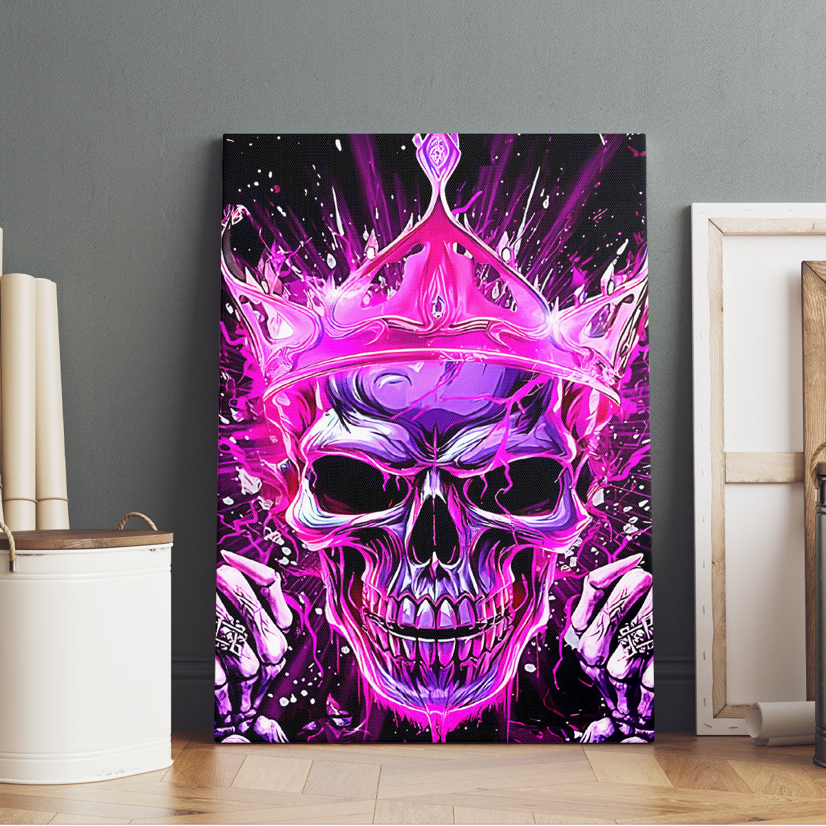 Queen Skull Canvas Wall Art Bitch I'm Not A Princess I'm The Fucking Queen - Wonder Print Shop