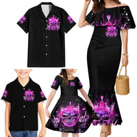 Queen Skull Family Matching Mermaid Dress and Hawaiian Shirt Bitch I'm Not A Princess I'm The Fucking Queen - Wonder Print Shop