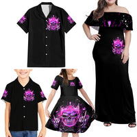 Queen Skull Family Matching Off Shoulder Maxi Dress and Hawaiian Shirt Bitch I'm Not A Princess I'm The Fucking Queen - Wonder Print Shop