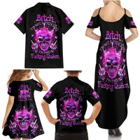 Queen Skull Family Matching Summer Maxi Dress and Hawaiian Shirt Bitch I'm Not A Princess I'm The Fucking Queen - Wonder Print Shop