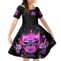 Queen Skull Kid Short Sleeve Dress Bitch I'm Not A Princess I'm The Fucking Queen - Wonder Print Shop