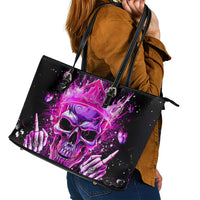 Queen Skull Leather Tote Bag Bitch I'm Not A Princess I'm The Fucking Queen - Wonder Print Shop