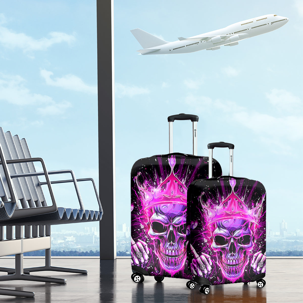Queen Skull Luggage Cover Bitch I'm Not A Princess I'm The Fucking Queen - Wonder Print Shop