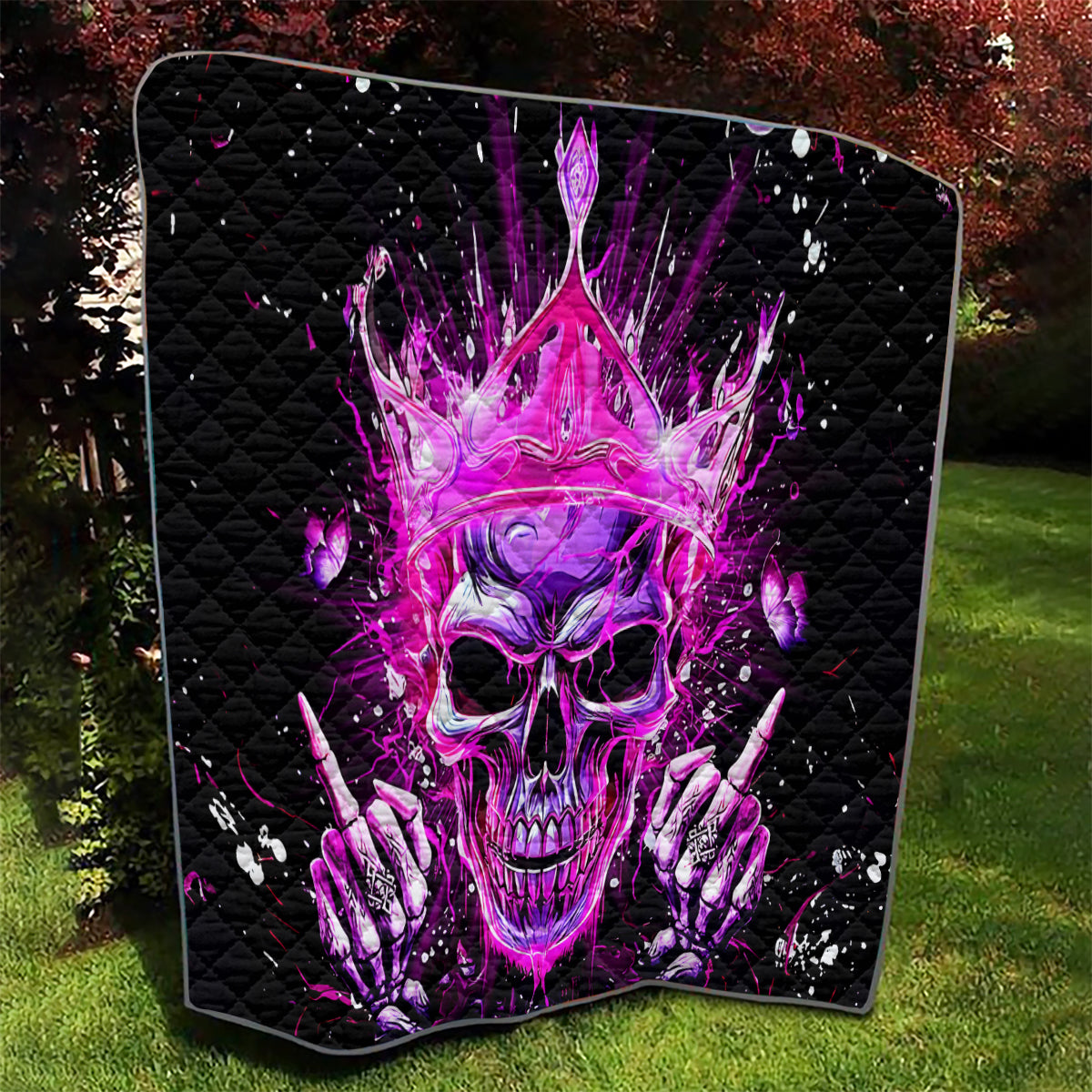 Queen Skull Quilt Bitch I'm Not A Princess I'm The Fucking Queen - Wonder Print Shop