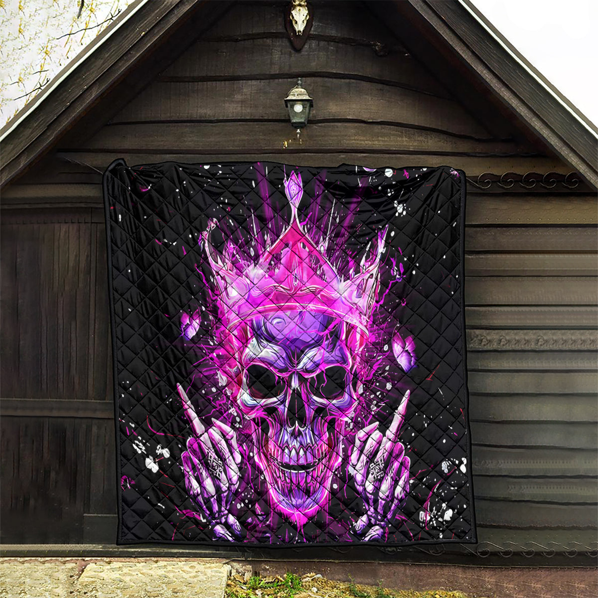 Queen Skull Quilt Bitch I'm Not A Princess I'm The Fucking Queen - Wonder Print Shop