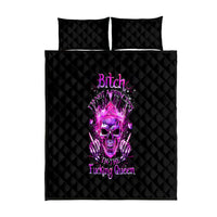 Queen Skull Quilt Bed Set Bitch I'm Not A Princess I'm The Fucking Queen - Wonder Print Shop