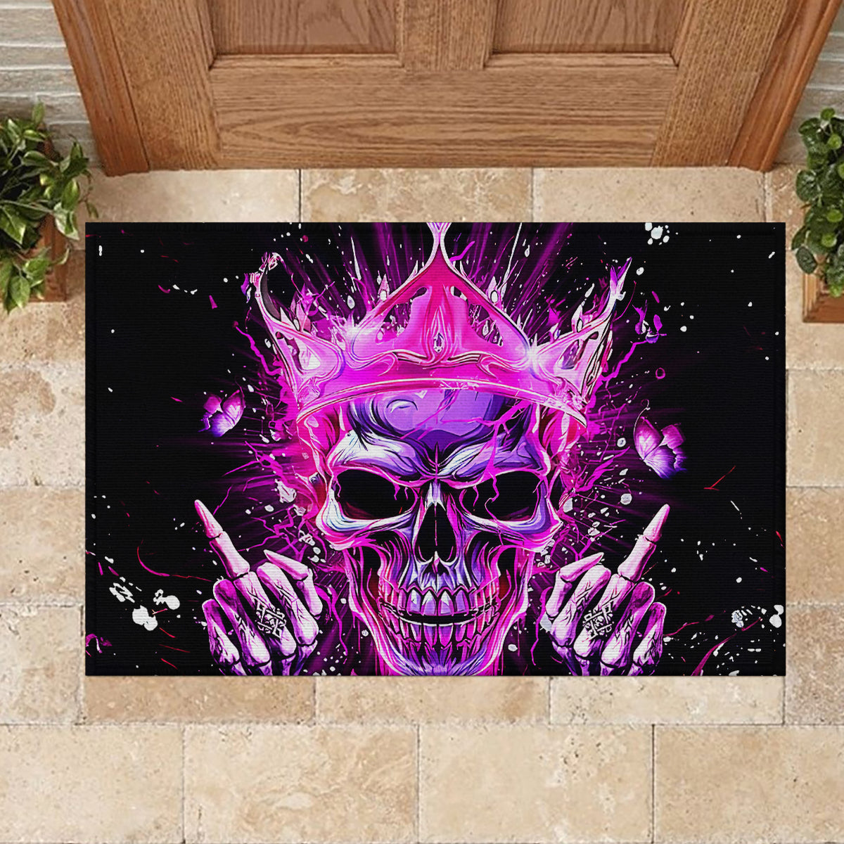 Queen Skull Rubber Doormat Bitch I'm Not A Princess I'm The Fucking Queen - Wonder Print Shop