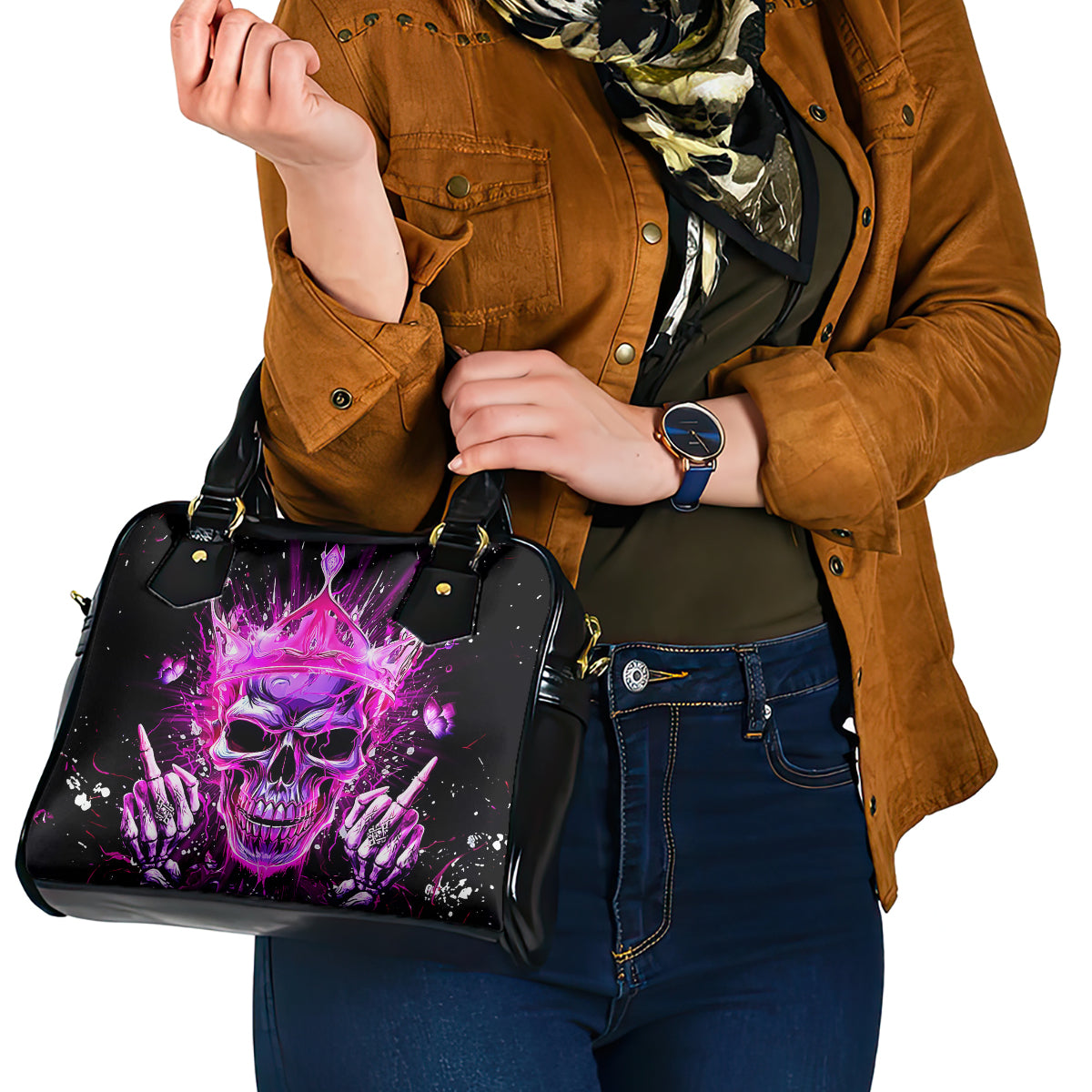 Queen Skull Shoulder Handbag Bitch I'm Not A Princess I'm The Fucking Queen