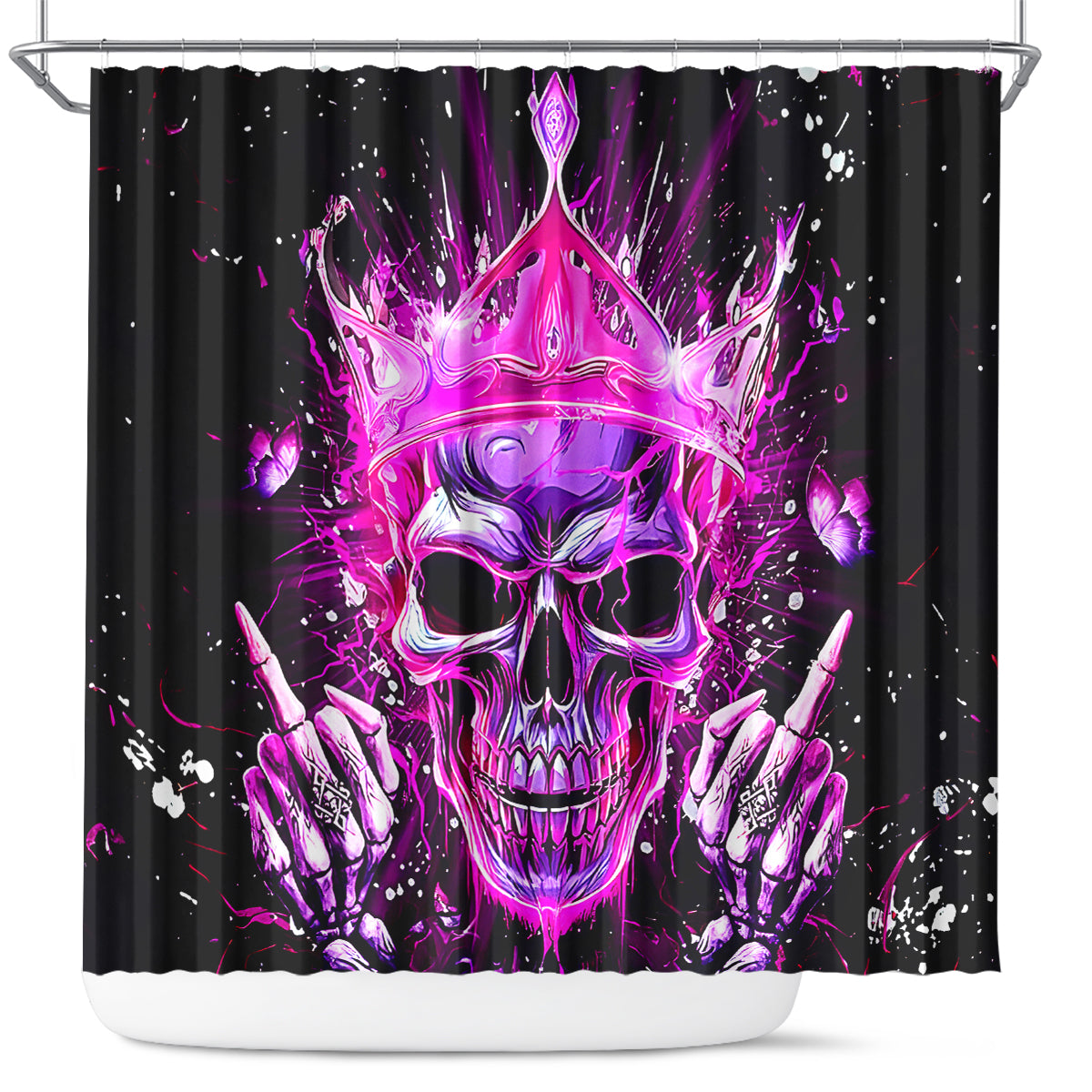 Queen Skull Shower Curtain Bitch I'm Not A Princess I'm The Fucking Queen