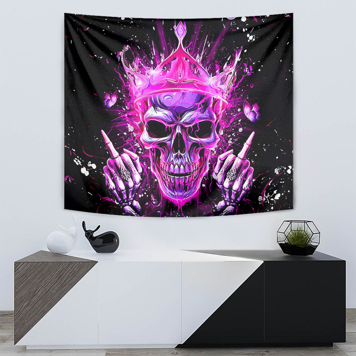 Queen Skull Tapestry Bitch I'm Not A Princess I'm The Fucking Queen - Wonder Print Shop