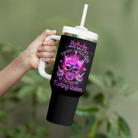 Queen Skull Tumbler With Handle Bitch I'm Not A Princess I'm The Fucking Queen - Wonder Print Shop
