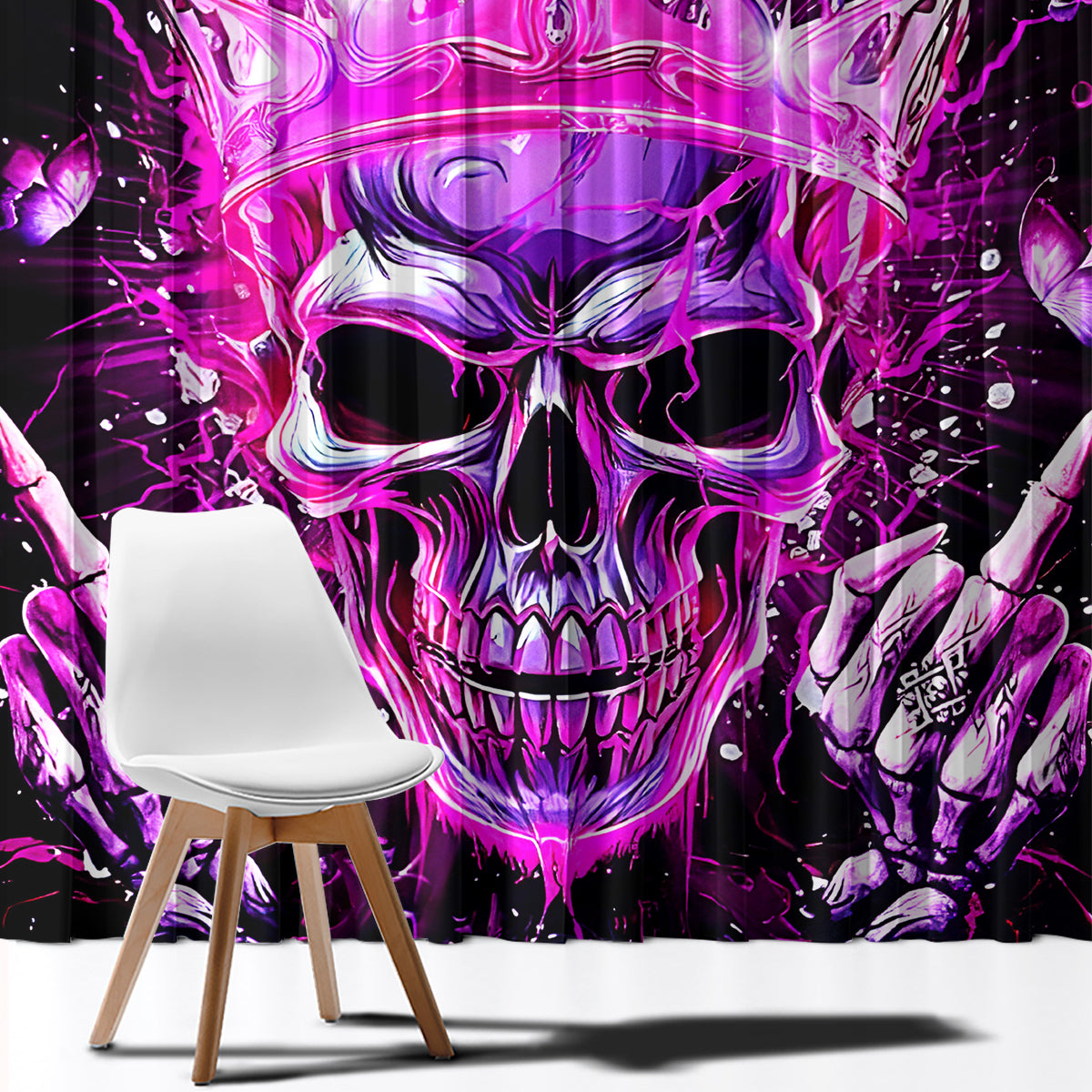 Queen Skull Window Curtain Bitch I'm Not A Princess I'm The Fucking Queen - Wonder Print Shop