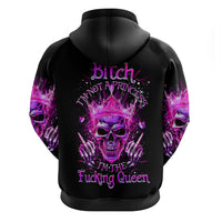 Queen Skull Zip Hoodie Bitch I'm Not A Princess I'm The Fucking Queen - Wonder Print Shop