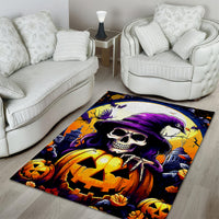 Pumpkin Witch Skull Area Rug In My Defense The Moon Was Full And I Was Left Unsupervided - Wonder Print Shop