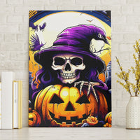 Pumpkin Witch Skull Canvas Wall Art In My Defense The Moon Was Full And I Was Left Unsupervided - Wonder Print Shop