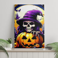 Pumpkin Witch Skull Canvas Wall Art In My Defense The Moon Was Full And I Was Left Unsupervided - Wonder Print Shop