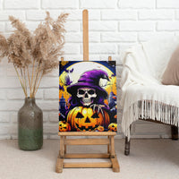 Pumpkin Witch Skull Canvas Wall Art In My Defense The Moon Was Full And I Was Left Unsupervided - Wonder Print Shop