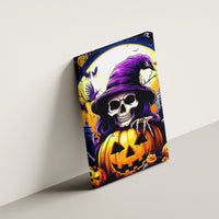 Pumpkin Witch Skull Canvas Wall Art In My Defense The Moon Was Full And I Was Left Unsupervided - Wonder Print Shop