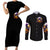 Pumpkin Witch Skull Couples Matching Short Sleeve Bodycon Dress and Long Sleeve Button Shirts In My Defense The Moon Was Full And I Was Left Unsupervided - Wonder Print Shop