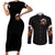 Pumpkin Witch Skull Couples Matching Short Sleeve Bodycon Dress and Long Sleeve Button Shirts In My Defense The Moon Was Full And I Was Left Unsupervided - Wonder Print Shop