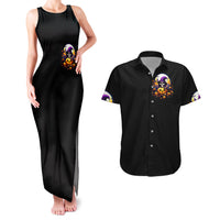 Pumpkin Witch Skull Couples Matching Tank Maxi Dress and Hawaiian Shirt In My Defense The Moon Was Full And I Was Left Unsupervided - Wonder Print Shop