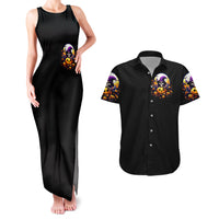 Pumpkin Witch Skull Couples Matching Tank Maxi Dress and Hawaiian Shirt In My Defense The Moon Was Full And I Was Left Unsupervided - Wonder Print Shop