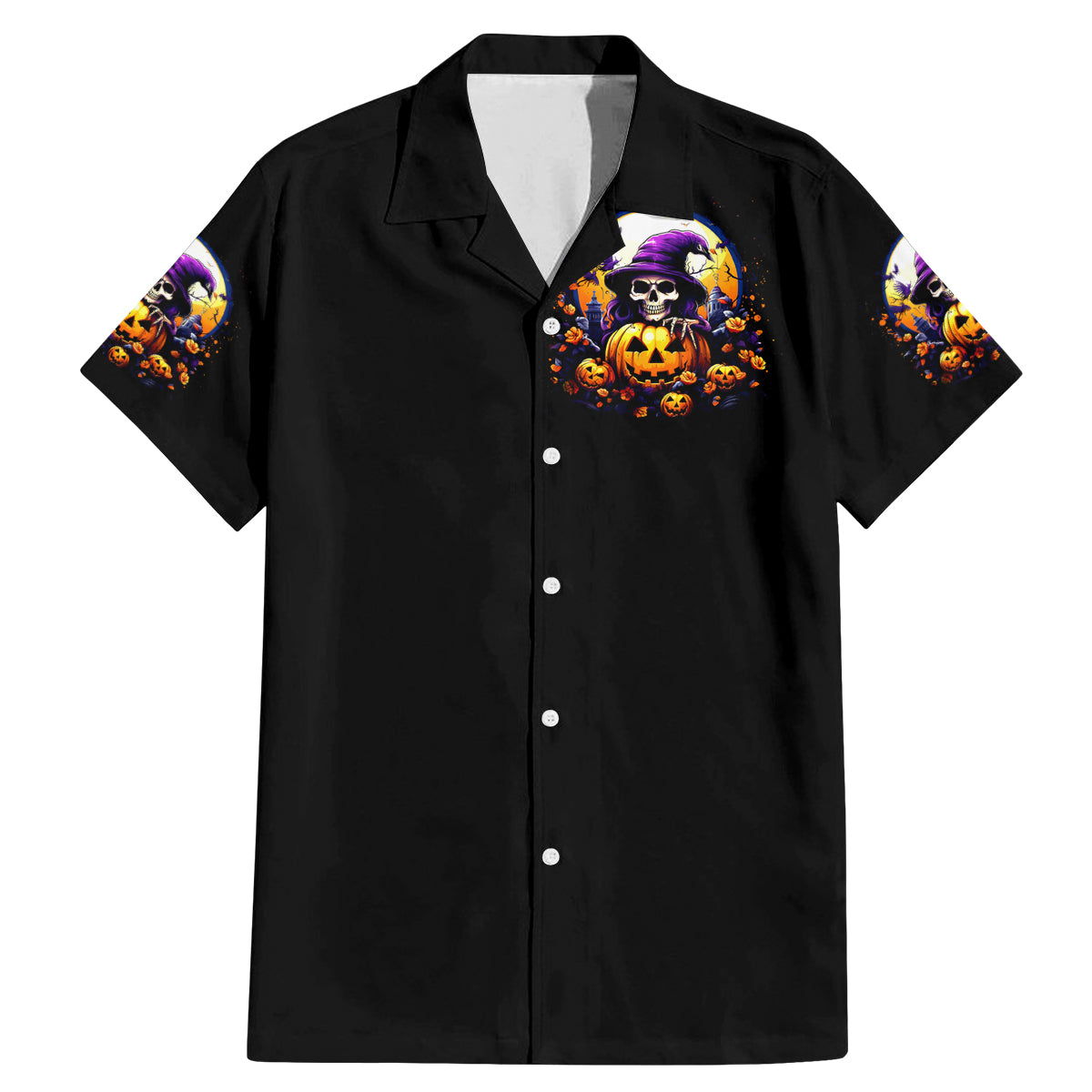 Pumpkin Witch Skull Family Matching Mermaid Dress and Hawaiian Shirt In My Defense The Moon Was Full And I Was Left Unsupervided - Wonder Print Shop