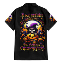 Pumpkin Witch Skull Family Matching Mermaid Dress and Hawaiian Shirt In My Defense The Moon Was Full And I Was Left Unsupervided - Wonder Print Shop
