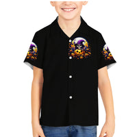 Pumpkin Witch Skull Family Matching Mermaid Dress and Hawaiian Shirt In My Defense The Moon Was Full And I Was Left Unsupervided - Wonder Print Shop