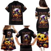 Pumpkin Witch Skull Family Matching Puletasi and Hawaiian Shirt In My Defense The Moon Was Full And I Was Left Unsupervided - Wonder Print Shop