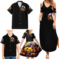Pumpkin Witch Skull Family Matching Summer Maxi Dress and Hawaiian Shirt In My Defense The Moon Was Full And I Was Left Unsupervided - Wonder Print Shop