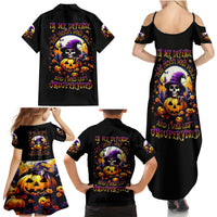 Pumpkin Witch Skull Family Matching Summer Maxi Dress and Hawaiian Shirt In My Defense The Moon Was Full And I Was Left Unsupervided - Wonder Print Shop