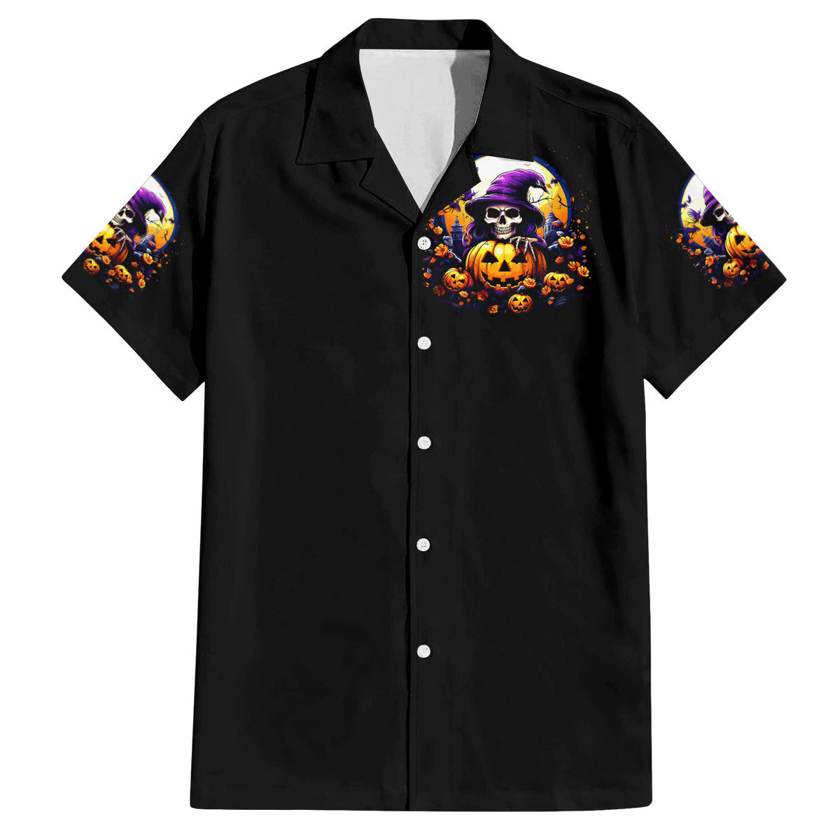 Pumpkin Witch Skull Family Matching Summer Maxi Dress and Hawaiian Shirt In My Defense The Moon Was Full And I Was Left Unsupervided - Wonder Print Shop