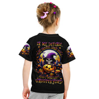 Pumpkin Witch Skull Kid T Shirt In My Defense The Moon Was Full And I Was Left Unsupervided - Wonder Print Shop