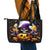 Pumpkin Witch Skull Leather Tote Bag In My Defense The Moon Was Full And I Was Left Unsupervided - Wonder Print Shop