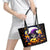 Pumpkin Witch Skull Leather Tote Bag In My Defense The Moon Was Full And I Was Left Unsupervided - Wonder Print Shop