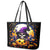 Pumpkin Witch Skull Leather Tote Bag In My Defense The Moon Was Full And I Was Left Unsupervided - Wonder Print Shop