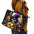 Pumpkin Witch Skull Leather Tote Bag In My Defense The Moon Was Full And I Was Left Unsupervided - Wonder Print Shop