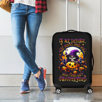 Pumpkin Witch Skull Luggage Cover In My Defense The Moon Was Full And I Was Left Unsupervided - Wonder Print Shop