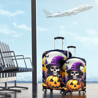 Pumpkin Witch Skull Luggage Cover In My Defense The Moon Was Full And I Was Left Unsupervided - Wonder Print Shop