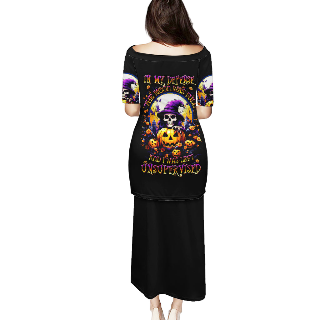 Pumpkin Witch Skull Puletasi In My Defense The Moon Was Full And I Was Left Unsupervided - Wonder Print Shop