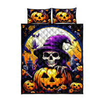 Pumpkin Witch Skull Quilt Bed Set In My Defense The Moon Was Full And I Was Left Unsupervided - Wonder Print Shop